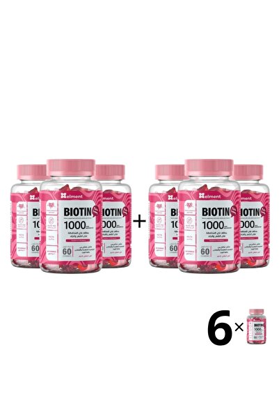 Elment عرض ترويجي 6 عبوات بيوتين 1000 جرو جاميز الشعر والأظافر 180 حلوى