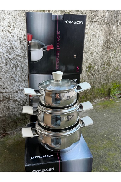 Hediye Köşkü مجموعة أواني طهي صغيرة من إمسان سود كريم، 3 قطع