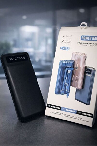 REXPOWER 10.000 mAh Powerbank - Kendinden Kablolu SİYAH
