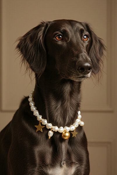 Stoneage قلادة للكلاب مزينة باللؤلؤ - طوق - سلسلة