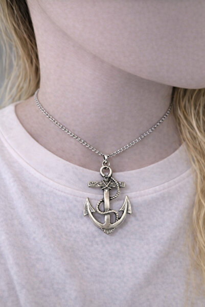 HER ŞEY NOTA www.herseynota.com 60 cm Chain Necklace with Marine Themed Metal...