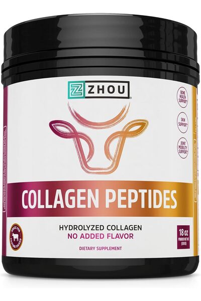 Zhou Nutrition Zhou Hydrolyzed Collagen Peptides Protein Powder - Grass-Fed, ...