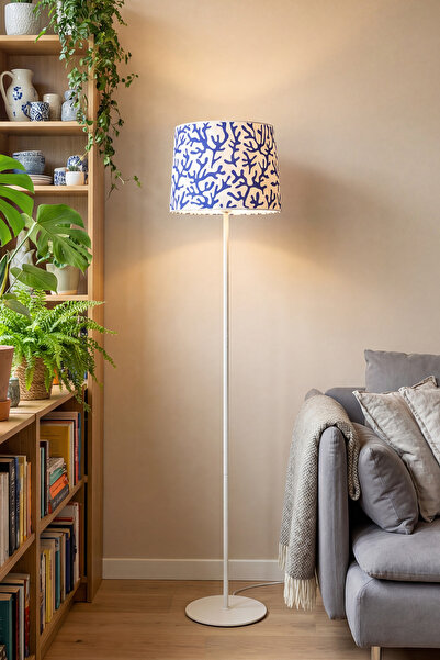 Marrien Cora Tek Ayaklı Krem Metal | Marine Kumaş Lambader | Oturma Odası & Y...