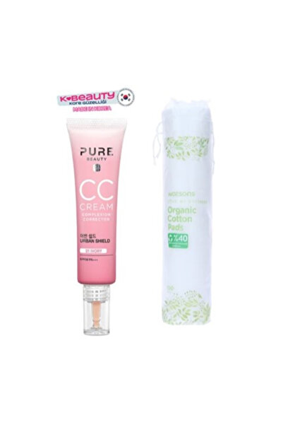 PURE BEAUTY , CC Krem, Spf50, İvory 30 ml + Watsons, Organik, Yuvarlak Makyaj...
