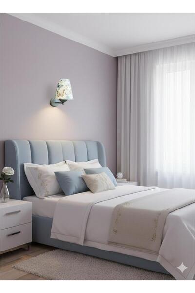 BİAVİZE Young Children's and Girls' Room Butterfly Gray Chrome Wall Sconce