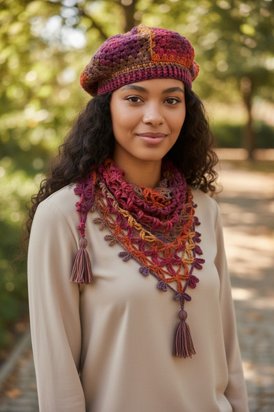 satürn hobi örgü tasarım Knitted Bohemian Color-Shifted Neck Warmer & Painter...