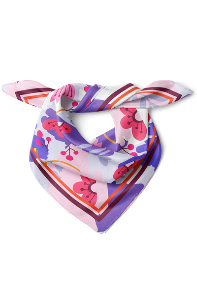 nehir eşarp Modern Çiçek Desen Fular Bandana 50x50 Cm