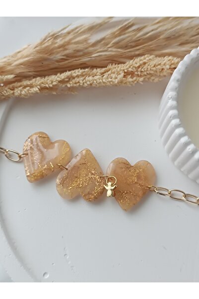 La fee aksesuar سوار نسائي من طين البوليمر على شكل قلب ملائكي هدية عيد الحب