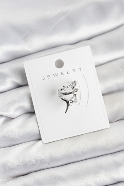 STİLLOVE Silver Color Brass Thorn Model Cartilage Earcuff Earring