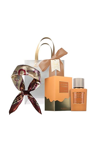 Paris Corner Set caramel topit, apă de parfum, unisex, 100 ml + eșarfă din sa...