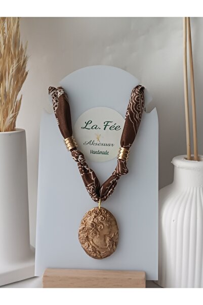 La fee aksesuar Fular Kolye Bandana Polimer Kil Kolye El Yapımı Trend Kadın F...