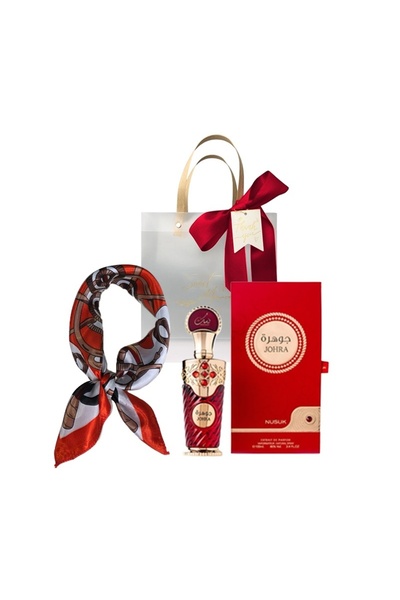 Nusuk Set Johra, Extract de parfum, Femei, 100 ml + Eșarfă din satin + Pungă ...