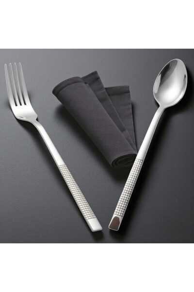 Gül Mutfak 12 Pieces 6-Person Dinner Spoon Dinner Fork Wicker Model 18/0