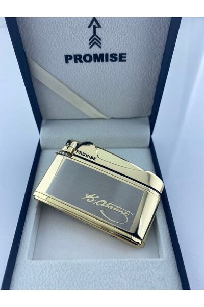 Saatistan İmzalı Gold Renkli Ibelo Tarz Gazlı Çakmak, Şık ve Zarif Tasarım