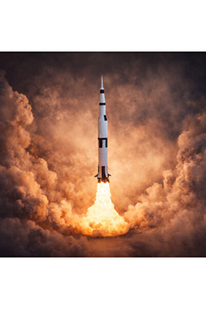 Baaloon Saturn V Roket Gece Lambası Dekoratif ve Özel Hediye