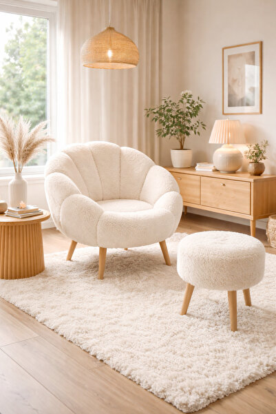 DEKOR MOBİLYACIM Monaco Çay Seti Berjer Puf Hediyeli 2li Berjer Takımı Koltuk...