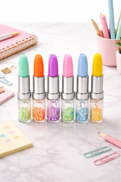 zubi 6 Colors Watery and Sequined Lipstick Highlighter in a Bottle - Premium ...