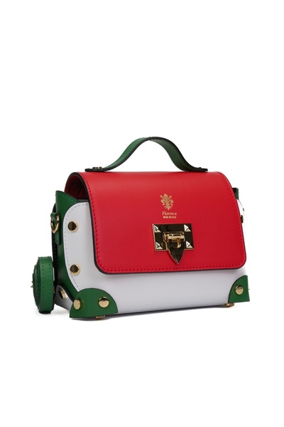 Posete Fagaras Natalia Leather Purse - Red, Casual Bag Made of Genuine Leathe...