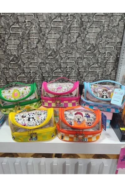 senacacollection Διαφανής μολυβοθήκη με σχέδια, μεγάλου μεγέθους, με λαβές κα...