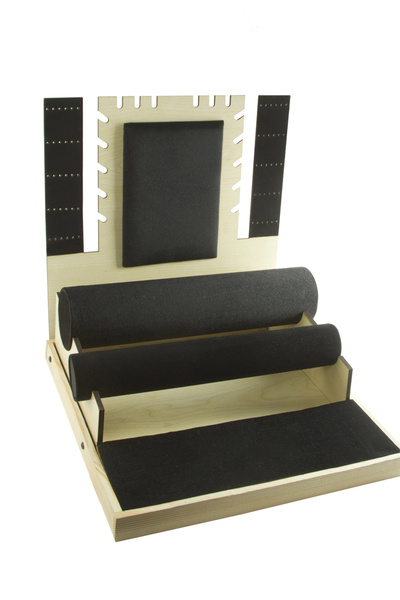 MeGass Dekor Wooden Suede Covered Black Color 35/35 cm Jewelry Display Stand