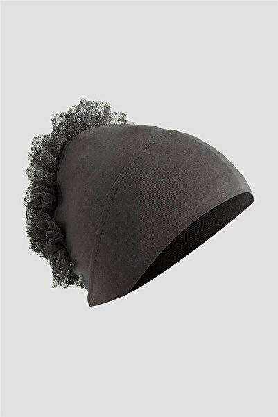 Armine Topuzlu Geçme Bone Koyu Gri