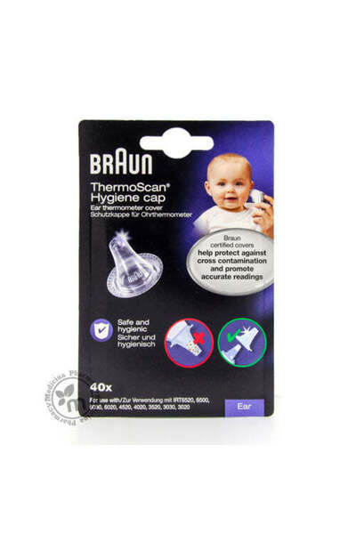 Braun LF 40 Thermoscan Lens Filter Ear Thermometer Covers, 40 Pieces