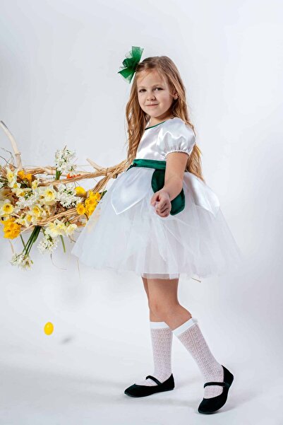 Andreeatex Snowdrop party dress made of satin and tulle with white bust - siz...