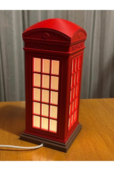 California ST Londra Telefon Kulübesi Tasarımlı USB LED Masa Lambası - Gece L...