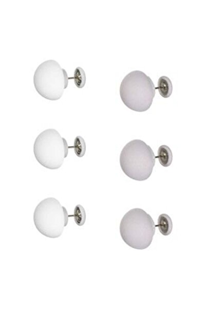 SHOPIENS Set de cleme gri și albe pentru pilotă Ø2 x 3 cm - 6 buc