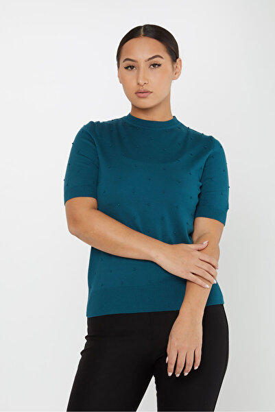 KAZEE Women's Self-Woven American Model Short Sleeve Knitwear Sweater 30131 P...