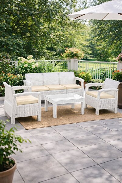 Alezy HK965 Amazon 5 Kişilik Bahçe Oturma Grubu + Sehpa