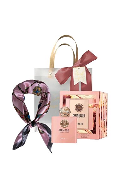 Fariis Set Genesis, Apă de parfum, Femei, 100 ml + Eșarfă din satin + Pungă c...