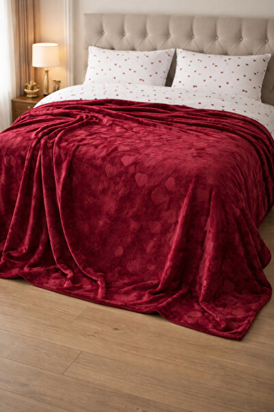 BED LİNE Amore Battaniye 166*226 Cm Tek Kişilik Rouge