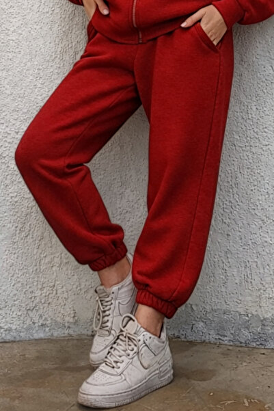 YAKAMEL Γυναικείο παντελόνι φόρμας με 3 κλωστές, βασική εφαρμογή, χαλαρή γραμ...