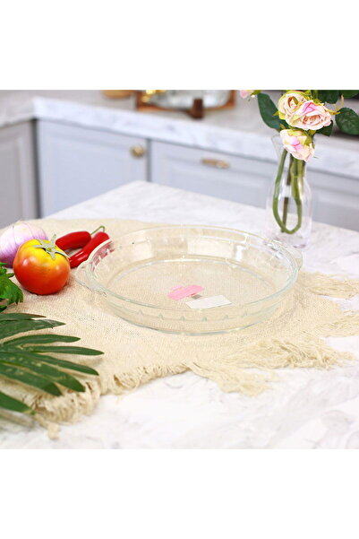 AZAF صينية فرن زجاجية مستديرة