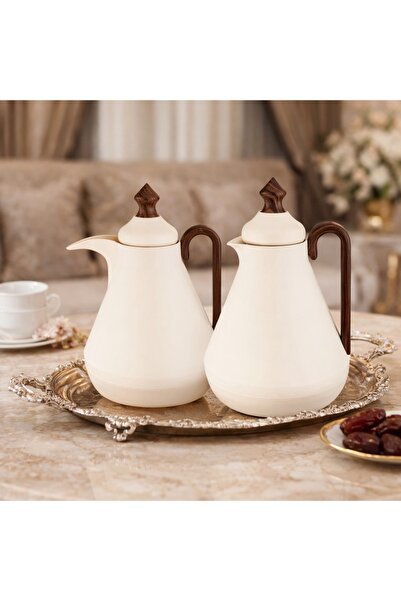 Host ☕✨ طقم ترامس هوسط للقهوة والشاي – لون أوف وايت | سعة 1.0 لتر لكل ترمس | ...