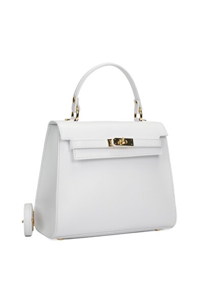 Posete Fagaras Poseta Piele Teresa - Alb, Geanta Casual din Piele Naturala, G...