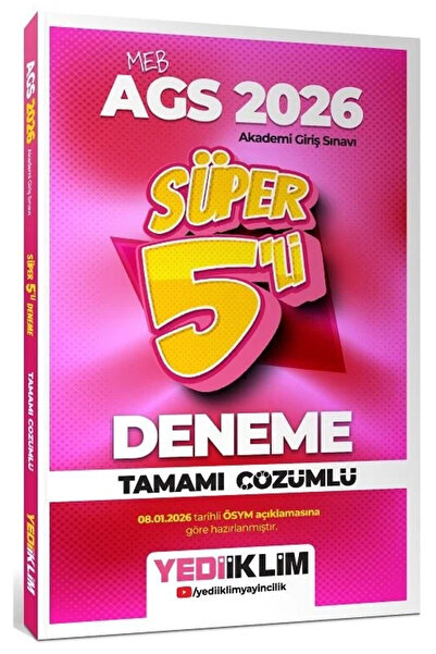 Yediiklim Yayınları Yediiklim 2026 MEB-AGS Tüm Dersler Süper 5 li Deneme Çözümlü