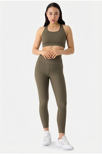 Superstacy Colanți sport Liora din material moale 7/8 kaki