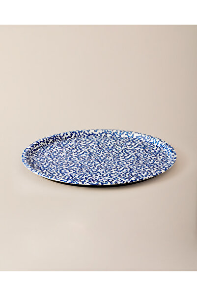 Madame Coco Reve Blue Reneta Round Tray - Blue/White