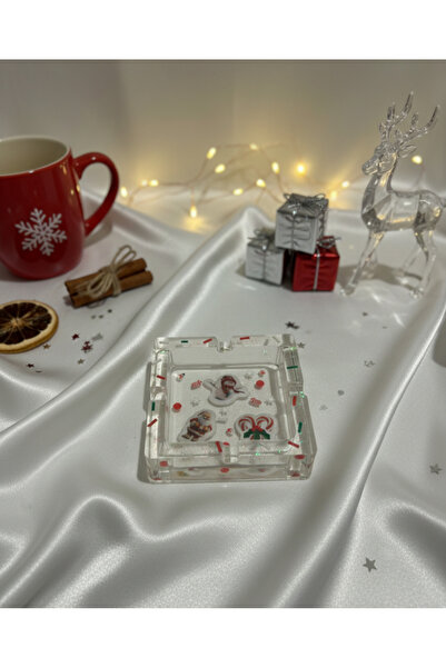 Lumine Glow Atelier Şeffaf Epoksi Küllük - Kış Temalı & El Yapımı