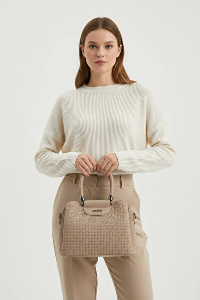 Armine 342 Women's Knitted Pattern Hand & Shoulder Bag