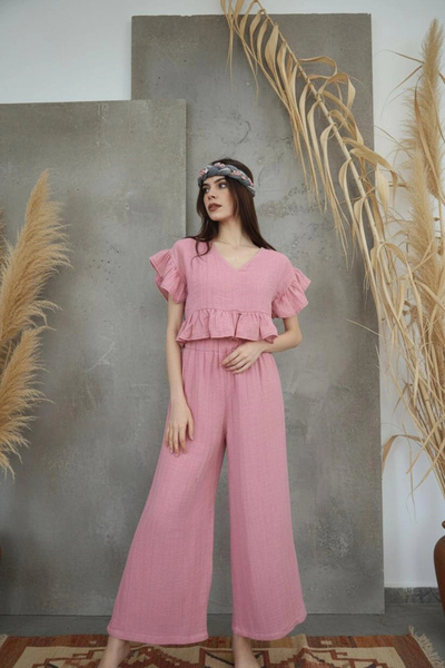 Su Koleksiyon Salute Bluz & Pantolon Takim /Pink