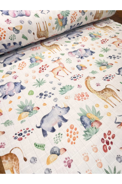 Nichiduta Jungle children's bed sheet 120x60 cm made of cotton with elastic b...