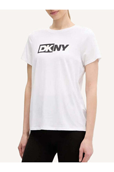 Dkny تيشيرت ثنائي اللون برقبة دائرية