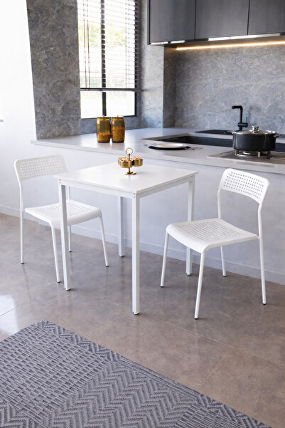 Flinder 2li Mutfak Seti Mutfak Masa ve Sandalye Seti Balkon Masası Cafe Seti