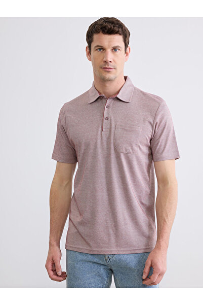 LC Waikiki Ανδρικό μπλουζάκι με κοντό μανίκι και γιακά πόλο σε μπορντό χρώμα ...