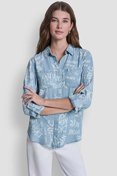 Dkny GARMENT DYE PRINT SHIRT