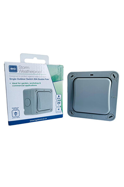 BG British General مفتاح WP30 BG مقاوم للعوامل الجوية، أحادي القطب، 20 أمبير،...