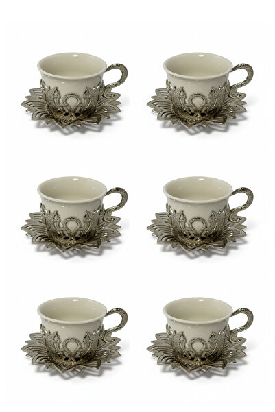 Yardımcı Bakır Since 1997 Cup Set of 6 - 6 Plates - 6 Cups